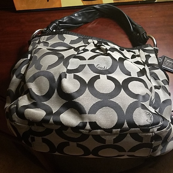Coach black and gray signature bag - Picture 1 of 4